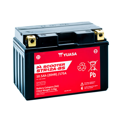 Yuasa STR12A-BS (CP) (YT12A) 12V MF VRLA Scooter Battery