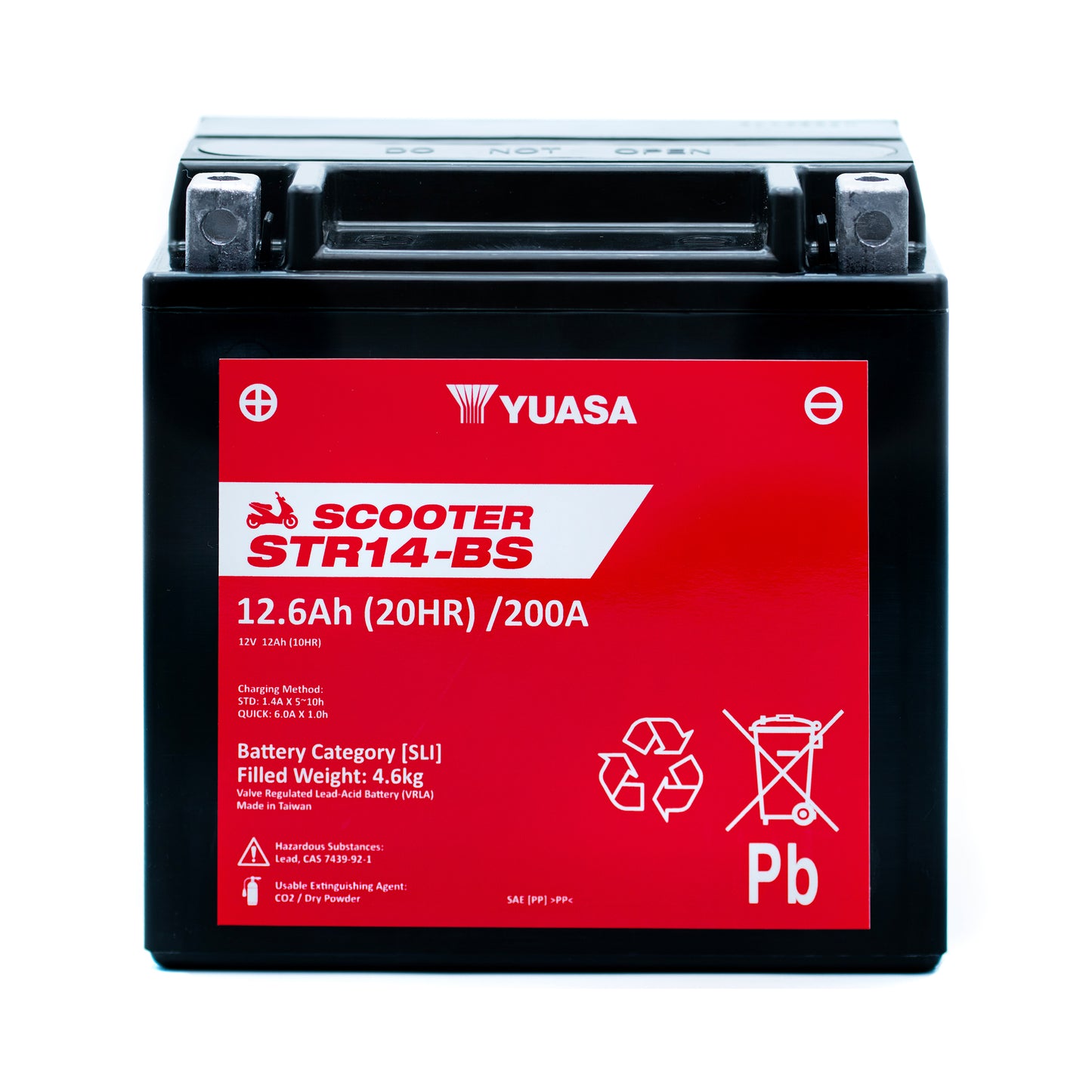 Yuasa STR14-BS (CP) (YTX14) 12V MF VRLA Scooter Battery