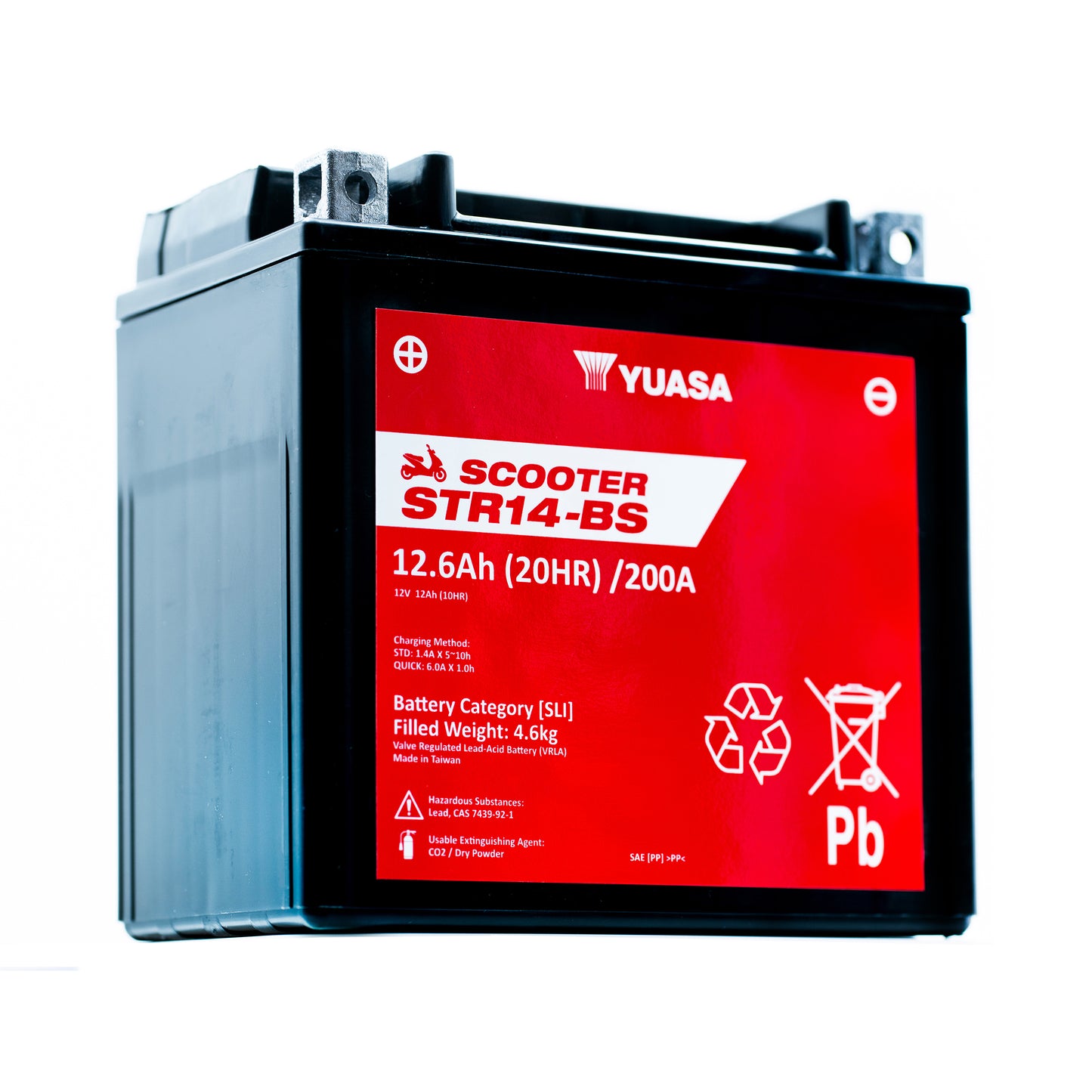 Yuasa STR14-BS (CP) (YTX14) 12V MF VRLA Scooter Battery