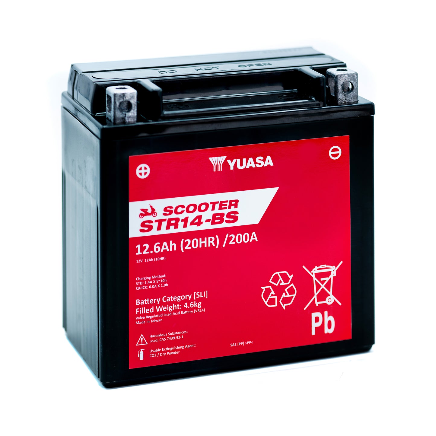 Yuasa STR14-BS (CP) (YTX14) 12V MF VRLA Scooter Battery