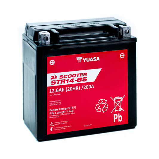 Yuasa STR14-BS (CP) (YTX14) 12V MF VRLA Scooter Battery