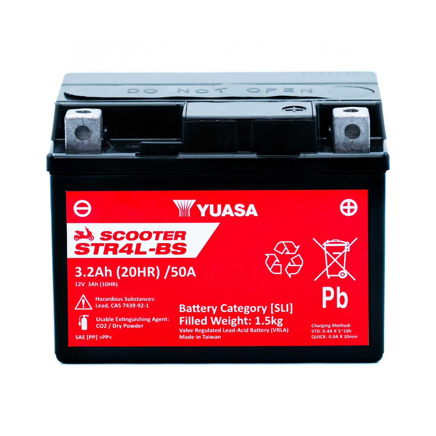 Yuasa STR4L-BS (WC) (YTX4L) 12V MF VRLA Scooter Battery