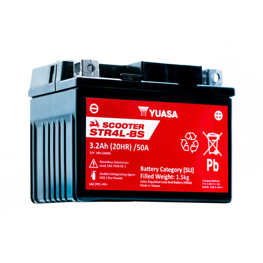 Yuasa STR4L-BS (WC) (YTX4L) 12V MF VRLA Scooter Battery