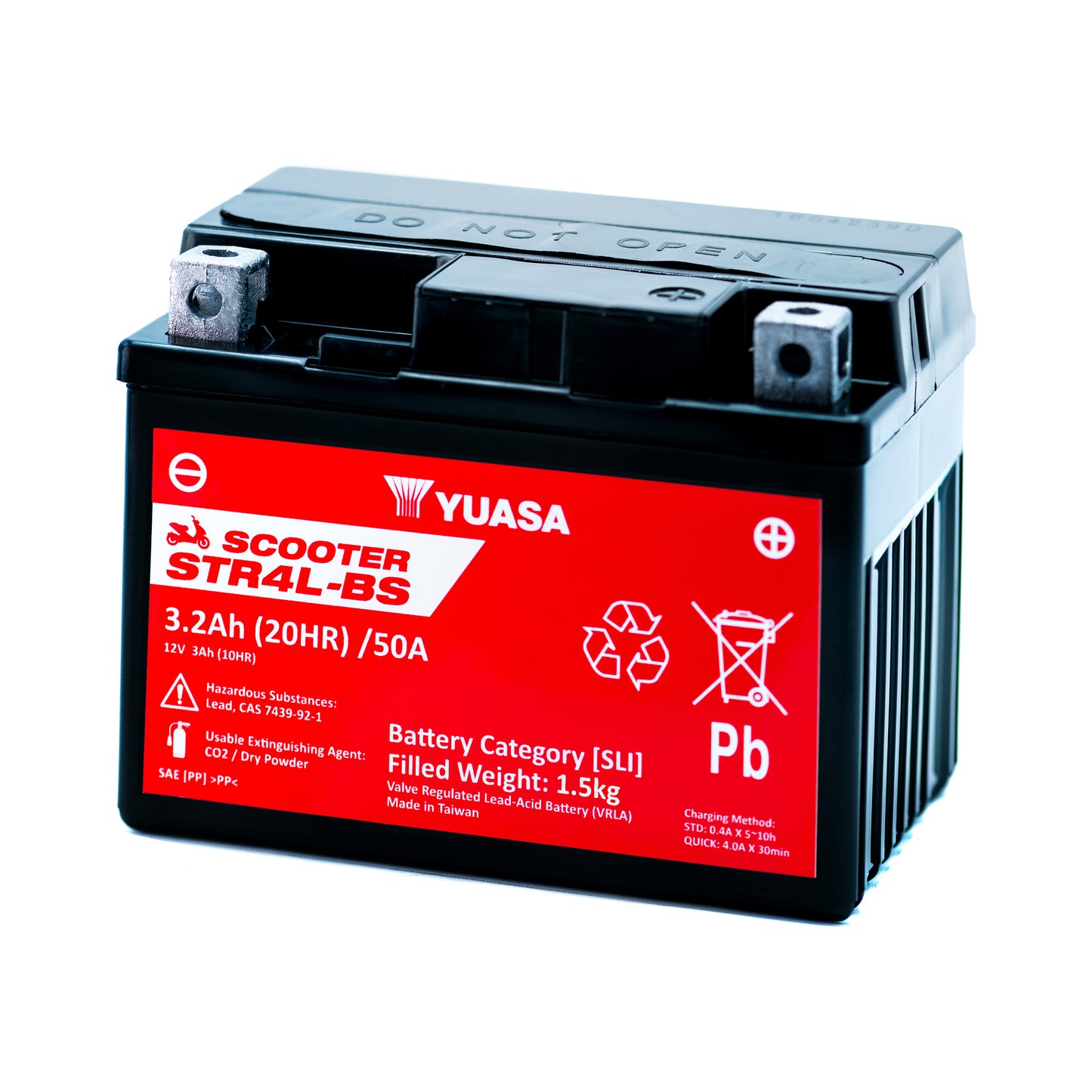 Yuasa STR4L-BS (WC) (YTX4L) 12V MF VRLA Scooter Battery