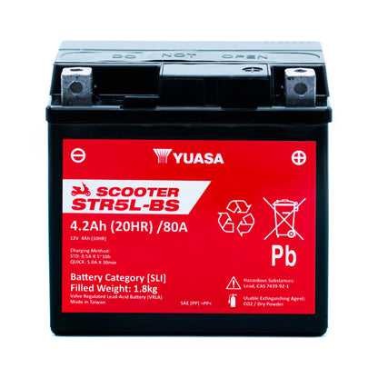 Yuasa STR5L-BS (WC) (YTX5L) 12V MF VRLA Scooter Battery