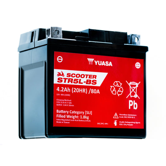 Yuasa STR5L-BS (WC) (YTX5L) 12V MF VRLA Scooter Battery