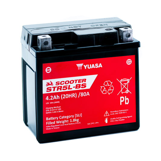 Yuasa STR5L-BS (CP) (YTX5L) 12V MF VRLA Scooter Battery