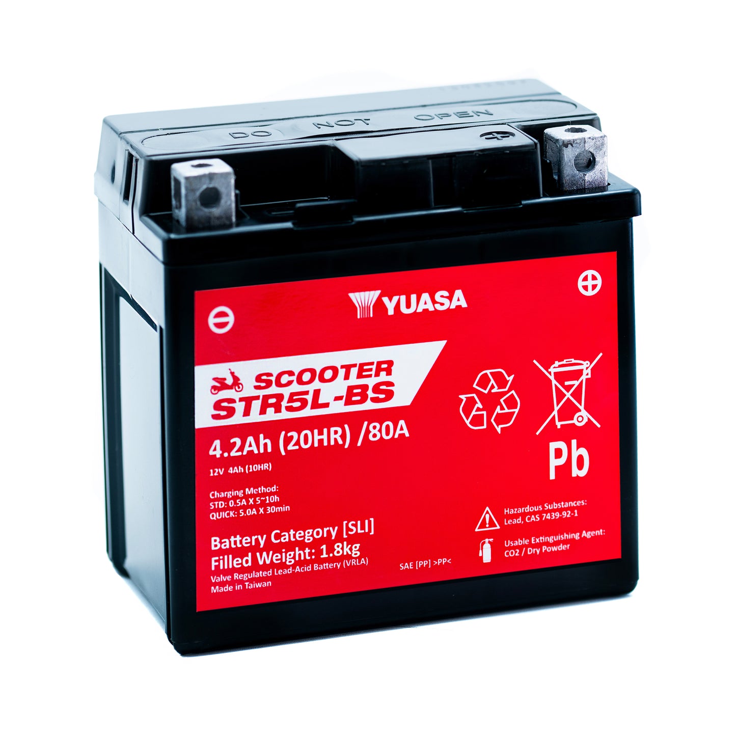 Yuasa STR5L-BS (WC) (YTX5L) 12V MF VRLA Scooter Battery
