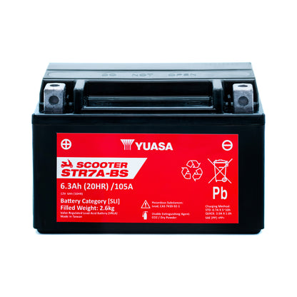 Yuasa STR7A-BS (CP) (YTX7A) 12V MF VRLA Scooter Battery