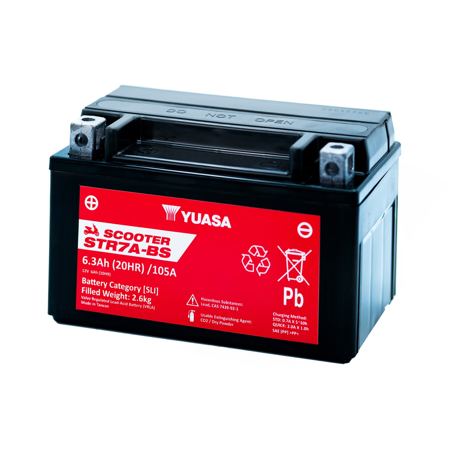 Yuasa STR7A-BS (CP) (YTX7A) 12V MF VRLA Scooter Battery