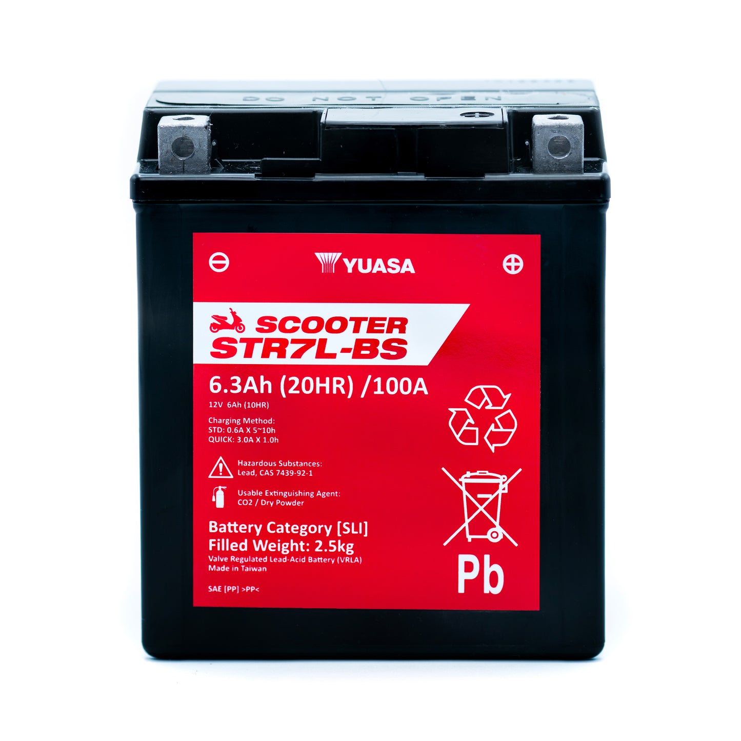 Yuasa STR7L-BS (CP) (YTX7L) 12V MF VRLA Scooter Battery
