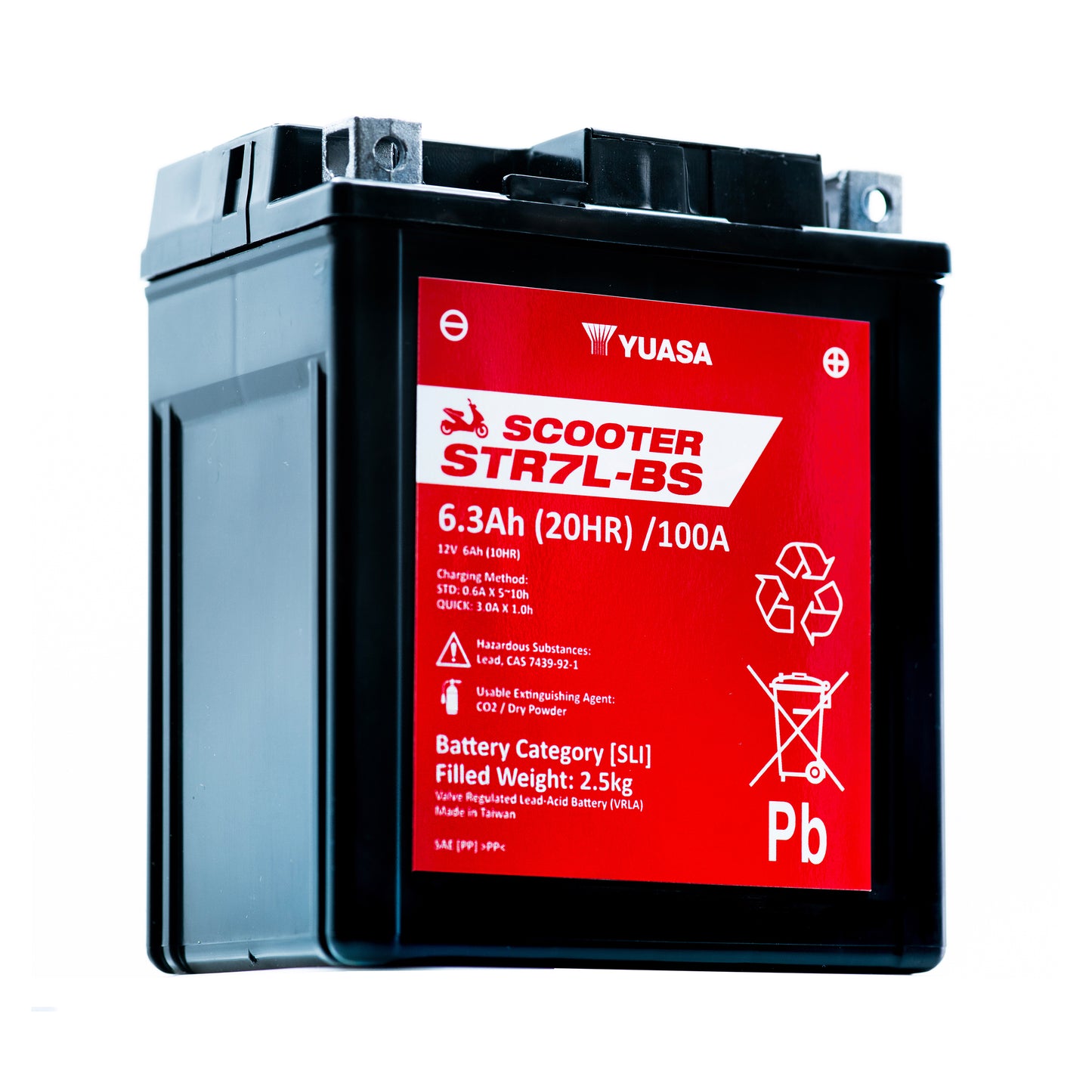 Yuasa STR7L-BS (CP) (YTX7L) 12V MF VRLA Scooter Battery