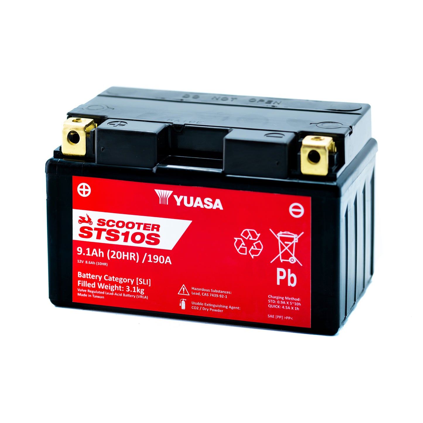 Yuasa STS10S (CP) (TTZ10S) 12V MF VRLA Scooter Battery