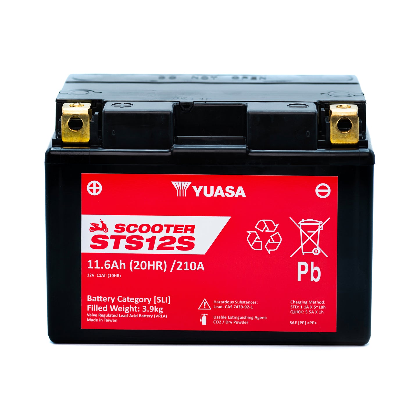 Yuasa STS12S (WC) (TTZ12S) 12V MF VRLA Scooter Battery
