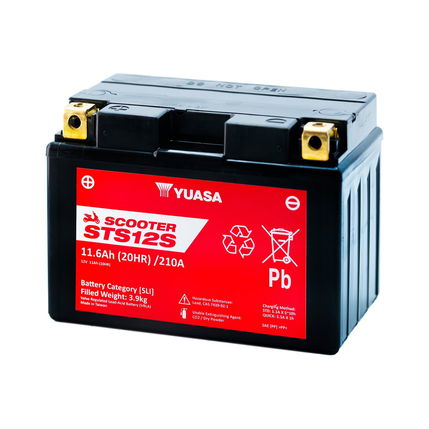 Yuasa STS12S (CP) (TTZ12S) 12V MF VRLA Scooter Battery