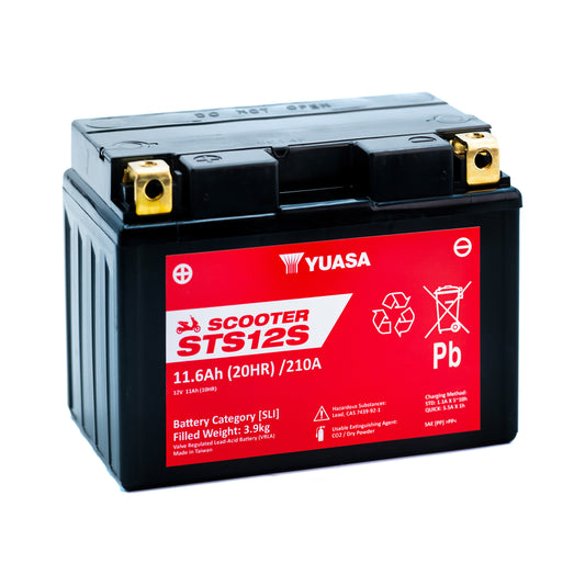 Yuasa STS12S (WC) (TTZ12S) 12V MF VRLA Scooter Battery