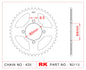 Sprocket Rear RK-B2113-48 JTR 834-48 Afam 12101