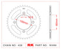 Sprocket Rear RK-B3089-45 JTR1794 Afam 14213