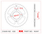 Sprocket Rear RK-B3097-44 JTR1221 Afam 10236