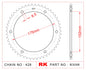 Sprocket Rear RK-B3098-53 JTR839 Afam 12207