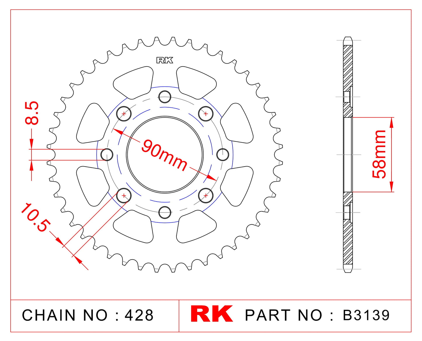 Sprocket Rear RK-B3139-36 JTR269 Afam 10201