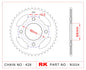Sprocket Rear RK-B3224-45 JTR218 Afam 10230
