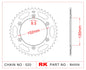 Sprocket Rear RK-B4009-46 JTR706 Afam 36400