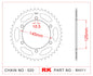 Sprocket Rear RK-B4011-45 JTR855 Afam 12305