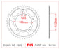 Sprocket Rear RK-B4133-43 JTR1316 Afam 10627