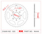 Sprocket Rear RK-B4448-45 JTR273 Afam 10221
