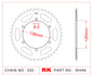 Sprocket Rear RK-B4489-41 JTR846 Afam 12304