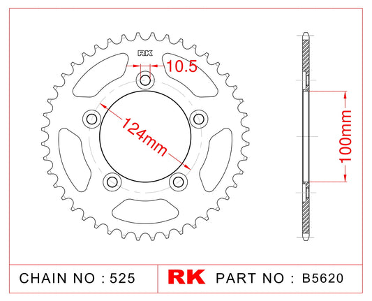 Sprocket Rear RK-B5620-39 JTR744 Afam 50612 *525 pitch*
