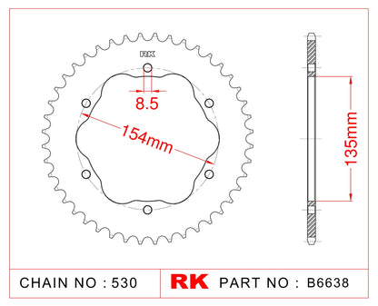 RK Xtreme Upgrade Kit & QC adaptor Ducati 1200 MULTISTRADA/Tour/PP/GT/DVT 10-18 530 OEM pitch