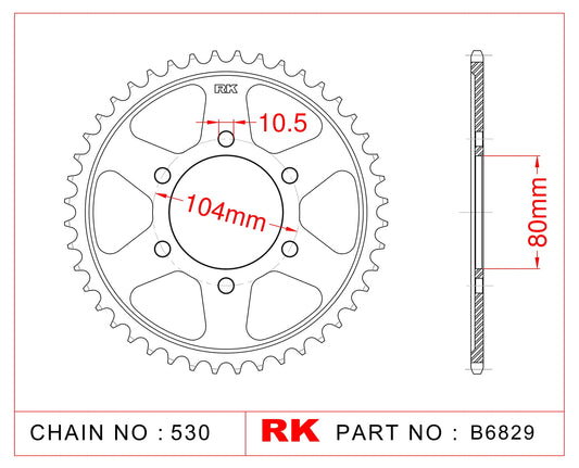 Sprocket Rear RK-B6829-40 JTR488-40