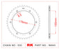 Sprocket Rear RK-B6845-42 JTR2011 Afam 86601
