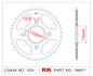 Sprocket Rear RK-B6871-38 JTR854 Afam 12401