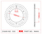 Sprocket Rear RK-B6893-40 JTR1306 Afam 10616