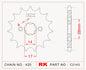 Sprocket Front RK-C2143-12 JTF1129 Afam 49101