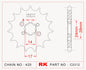 Sprocket Front RK-C2312-11 JTF 1128 Afam 49102 420 pitch