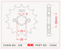 Sprocket Front RK-C3005-16 JTF425 Afam 33201