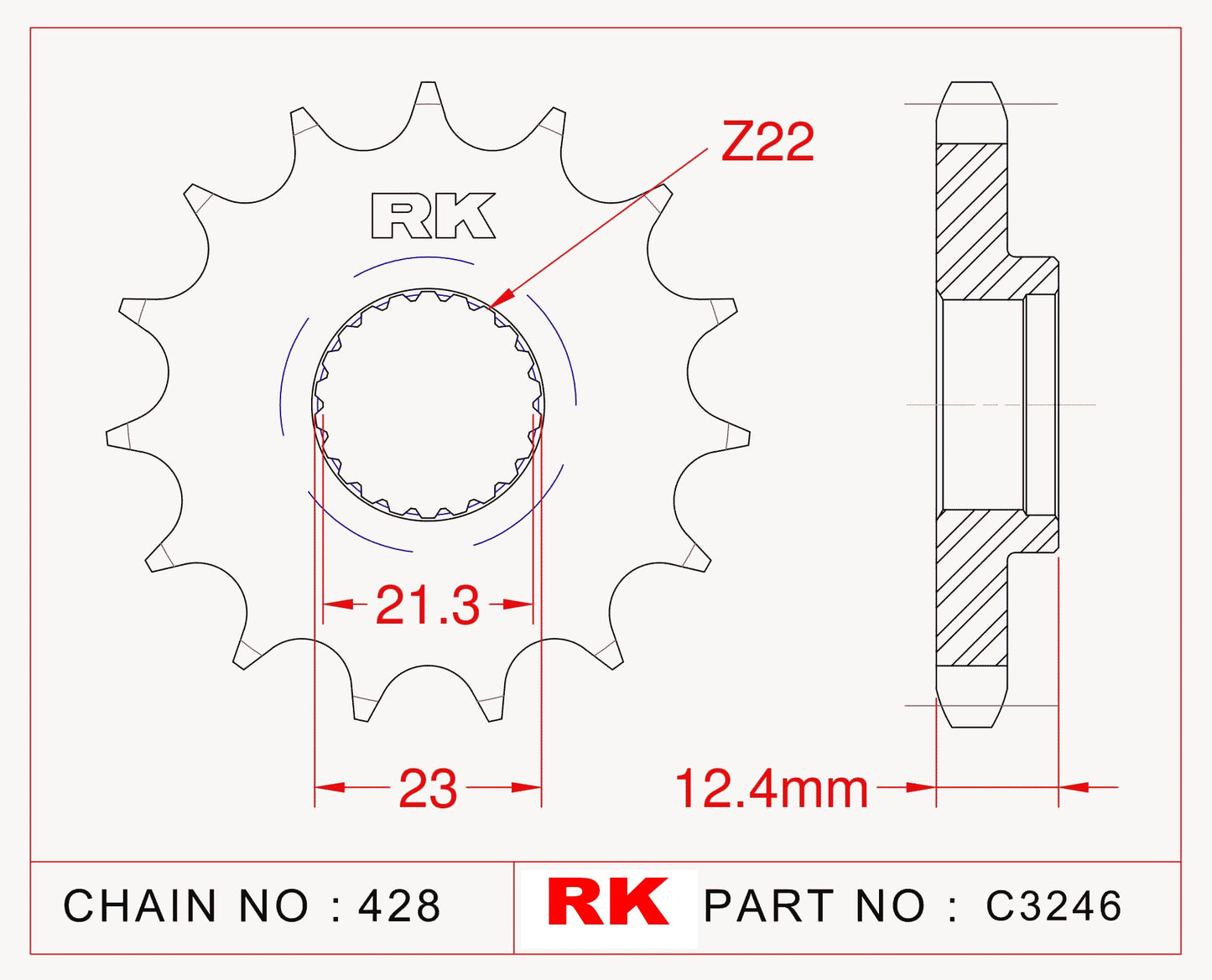 Sprocket Front RK-C3246-15 JTF1594 Afam 21311 JTF1594