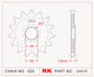 Sprocket Front RK-C4010-14 JTF1323 Afam 20210