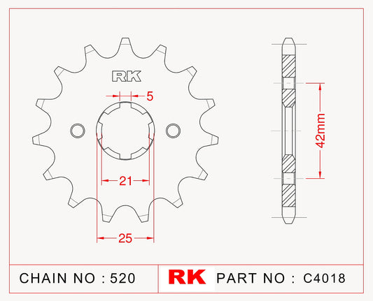 Sprocket Front RK-C4018-16 JTF569 Afam 21301