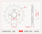 Sprocket Front RK-C4022-13 JTF1321 Afam 20320
