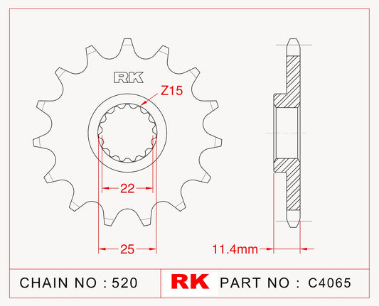 Sprocket Front RK-C4065-16 JTF1902 Afam 73303 JTF1902
