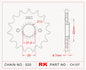Sprocket Front RK-C4157-15 JTF516 Afam 24502