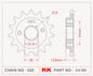 Sprocket Front RK-C4165-14 JTF1307 Afam 20517