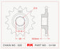 Sprocket Front RK-C4168-15 JTF1538 Afam 24603