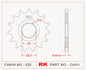 Sprocket Front RK-C4201-14 JTF1592 Afam 21608 JTF1592