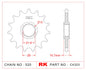 Sprocket Front RK-C4323-16 JTF1595 Afam 21512 JTF 584